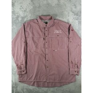 Drake Shirt Men's XL Red Vented Fishing Long Sleeve Button Down